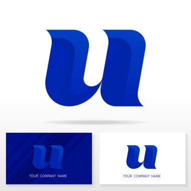 U harfi logo simge tasarım şablonu öğeleri - illüstrasyon.
