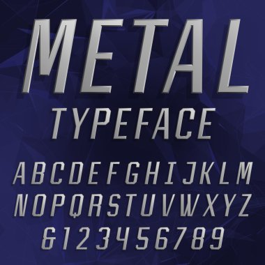 Krom alfabe vektör yazı tipi. Türü harf ve rakam.