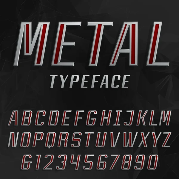 Metall Alphabet Vektor Fettschrift. — Stockvektor