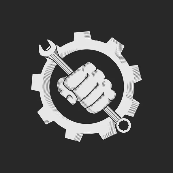 車やバイクの修理店ロゴのテンプレート — ストックベクタ