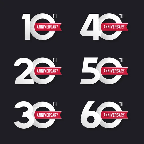 10. yıldönümü işaretleri 60 için kümesi.