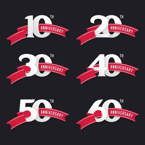 10. yıldönümü işaretleri 60 için kümesi.