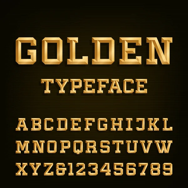 Goldene Vektorschrift des Alphabets. — Stockvektor