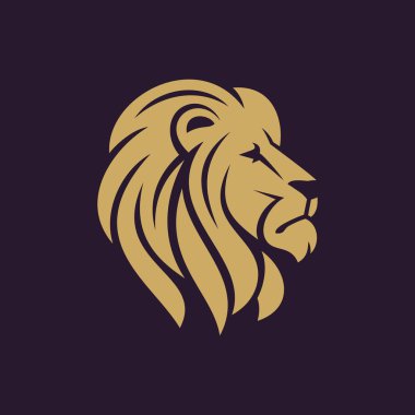 Aslan baş logo veya simge bir renk.