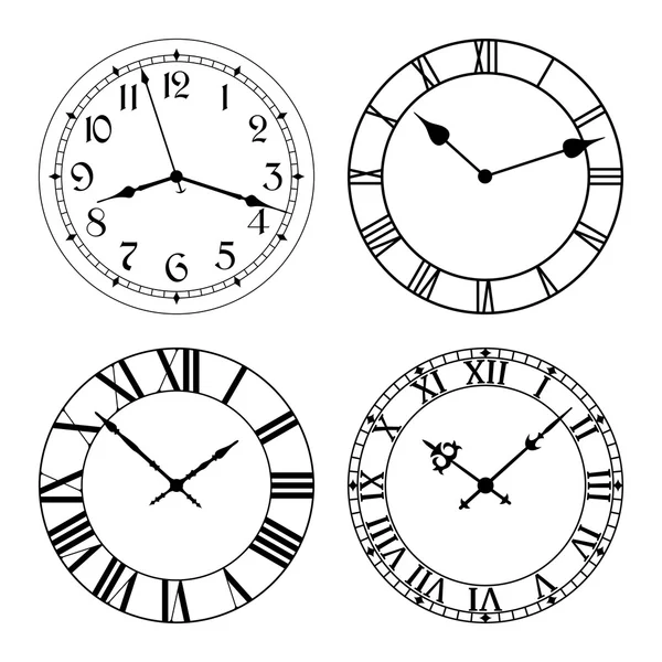 The set of different clock faces. — Stock Vector