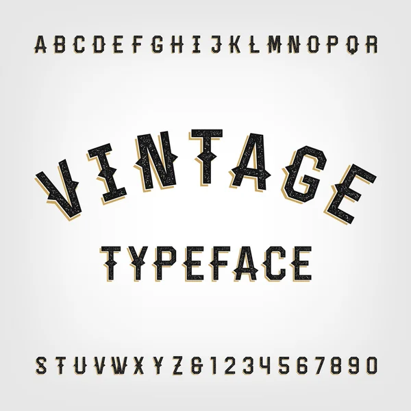 Western style retro distressed alphabet vector font. — Stock Vector