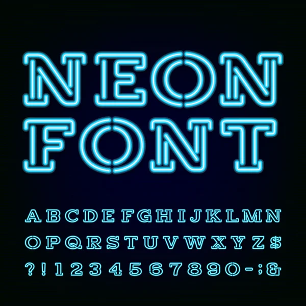 Шрифт неонового світлого алфавіту . — стоковий вектор