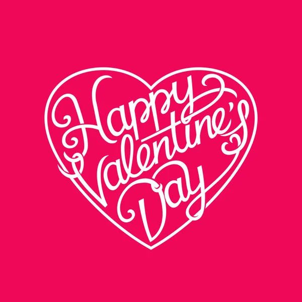 Happy Valentine's Day hand drawn lettering — Stock Vector