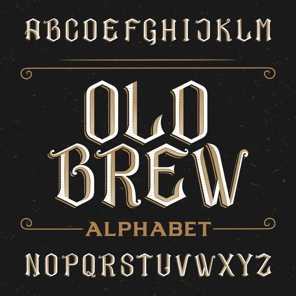 Ancienne police vectorielle alphabet . — Image vectorielle
