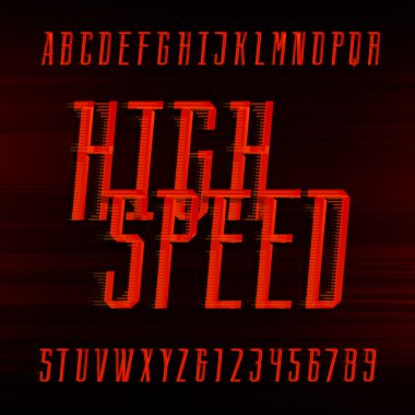 Hız alfabe vektör yazı tipi