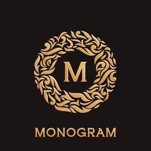 Modèle d'emblème de monogramme de luxe . — Image vectorielle