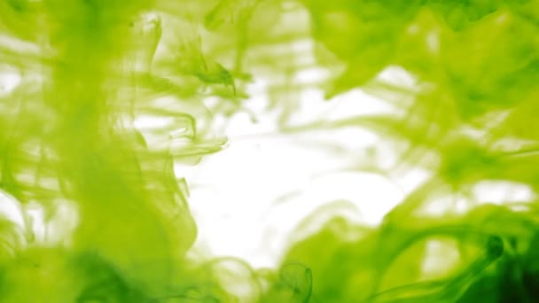 Green ink slowly spread out in clear water — Stock Video