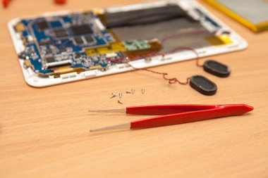 Demonte tablet ve tablo araçları. Sığ derinliği bes