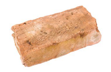 Beyaz arka plan üzerinde izole tuğla kırmızı kil