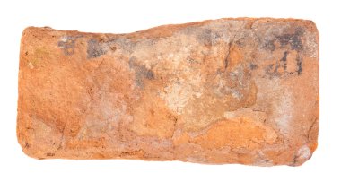 Beyaz arka plan üzerinde izole tuğla kırmızı kil