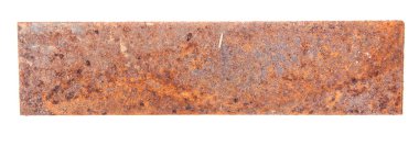 Beyaz arka plan üzerinde izole paslı metal plaka