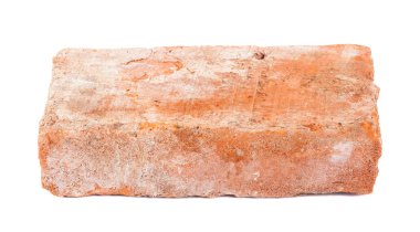 Beyaz arka plan üzerinde izole tuğla kırmızı kil