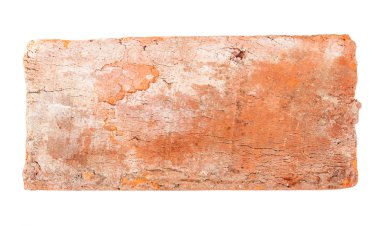 Beyaz arka plan üzerinde izole tuğla kırmızı kil