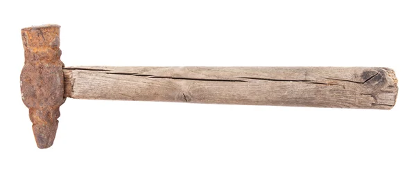 Velho martelo sujo isolado no fundo branco — Fotografia de Stock