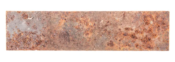 Placa metálica oxidada aislada sobre fondo blanco —  Fotos de Stock