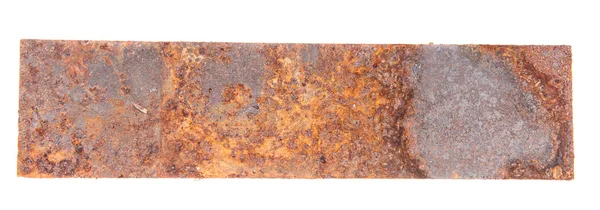 Rusty metal plate isolated on white background — Stock Photo, Image