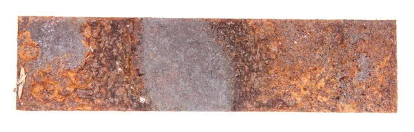 Placa metálica oxidada aislada sobre fondo blanco —  Fotos de Stock