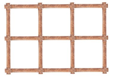 Paslı boruları kafes. Beyaz arka plan üzerinde izole