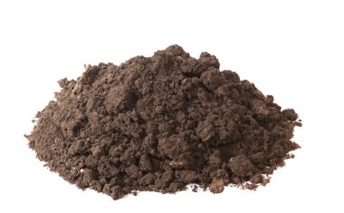 Beyaz arka plan üzerinde izole dikim için toprak