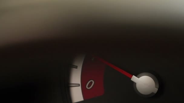 The tachometer needle moving cars. close-up — Stock Video