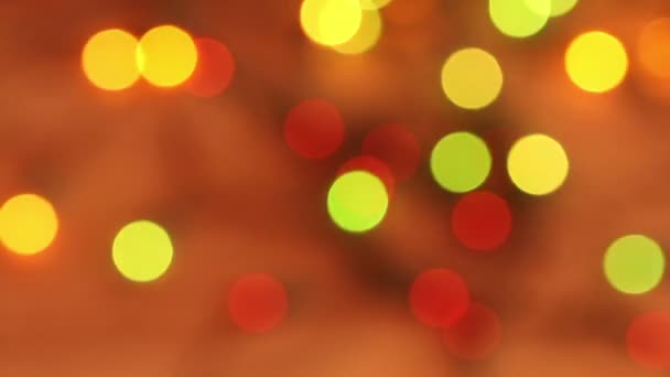 Flashing multicolored circles. garland blurred background — Stock Video