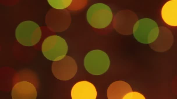 Flashing multicolored circles. garland blurred background — Stock Video