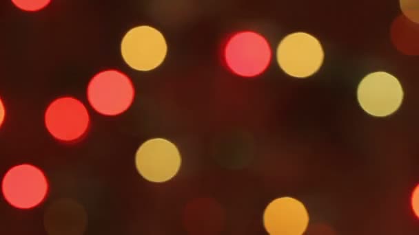 Flashing multicolored circles. garland blurred background — Stock Video