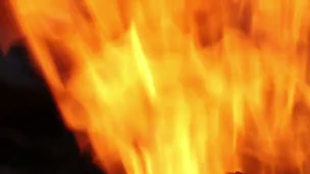 Primo piano Fiamma di Fuoco. spruzzi di fiamma — Video Stock