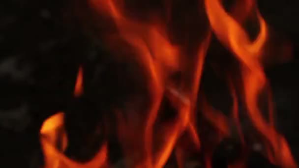 Оранжевое пламя. горящий огонь — стоковое видео