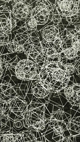 Много Хромированных Многоугольных Фигур Атомных Решёток Абстрактный Фон Трехмерная Иллюстрация — стоковое фото