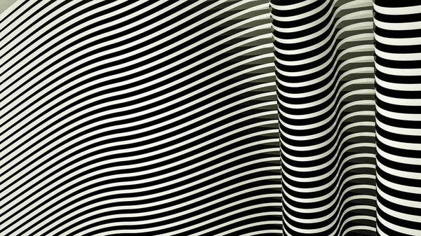 Fond Abstrait Rayé Noir Blanc Illustration Rendu — Photo
