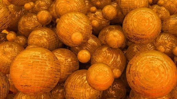 Fondo Bolas Oro Tridimensionales Con Una Superficie Texturizada Ilustración Renderizado —  Fotos de Stock