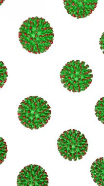 Beyaz arka planda 3 boyutlu koronavirüs modeli. 3d hazırlayıcı