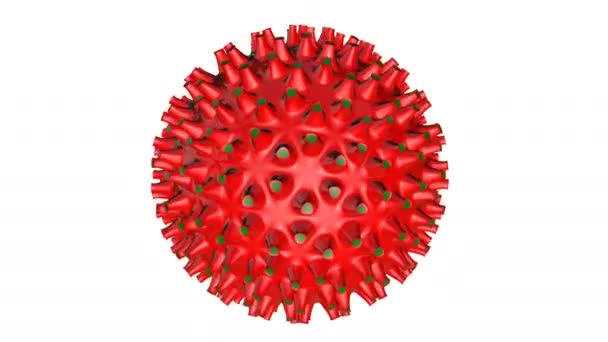 Animated Model Coronaviruses White Background Render — Stock Video