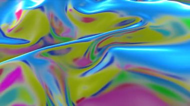 çok renkli dalga yüzeyi. canlandırılmış soyut arkaplan. 3d hazırlayıcı