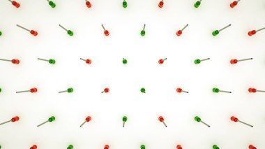 Tek kullanımlık şırıngalardan alınan iğnelerin soyut arkaplanı. 3d resimleme