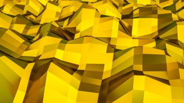 Altın rengi düşük polimer arka plan. 3d resimleme