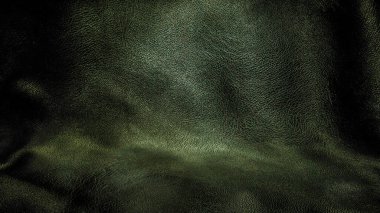 kıvrımlı eski deri arka plan. Ortadaki boş podyum. 3d resimleme