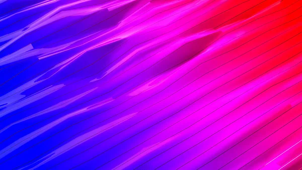 blue-red abstract three-dimensional background. deformed surface. 3d render illustration