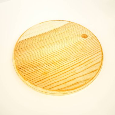 Beyaz arka planda tahta kesme tahtasının üç boyutlu modeli. 3d resimleme