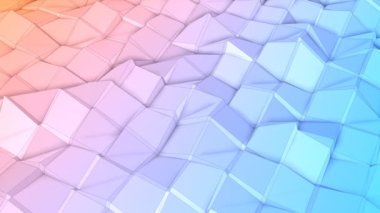 Halkalı düşük polimerli arka plan. Yüzeyi deforme ediyor. 3d hazırlayıcı