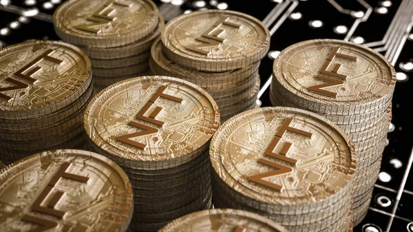 Üzerinde siyah arkaplan yazan üç boyutlu gümüş paralar yığını. Kripto sanat konsepti. 3d resimleme