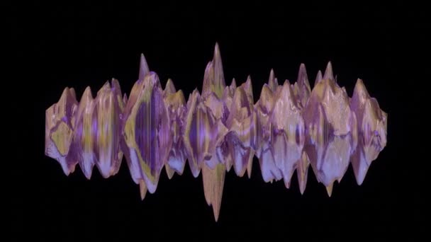 Abstracte Driedimensionale Paarse Vorm Vervormt Langzaam Tegen Zwarte Achtergrond Lus — Stockvideo