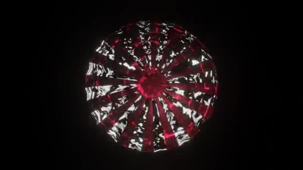 Вращающийся Трехмерный Шар Блестящей Текстурой Зацикленный Анимированный Фон Рендеринг — стоковое видео