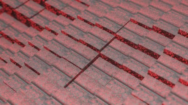 Achtergrond Van Geanimeerde Blokjes Met Een Rode Gloed Abstracte Lus — Stockvideo